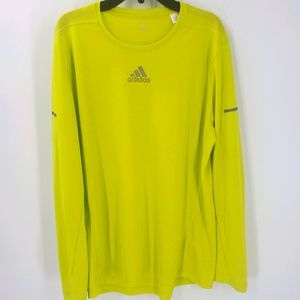 Adidas running yellow long sleeve shirt, sz M